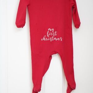 Pottery Barn Kids Red 'My First Christmas' Footie